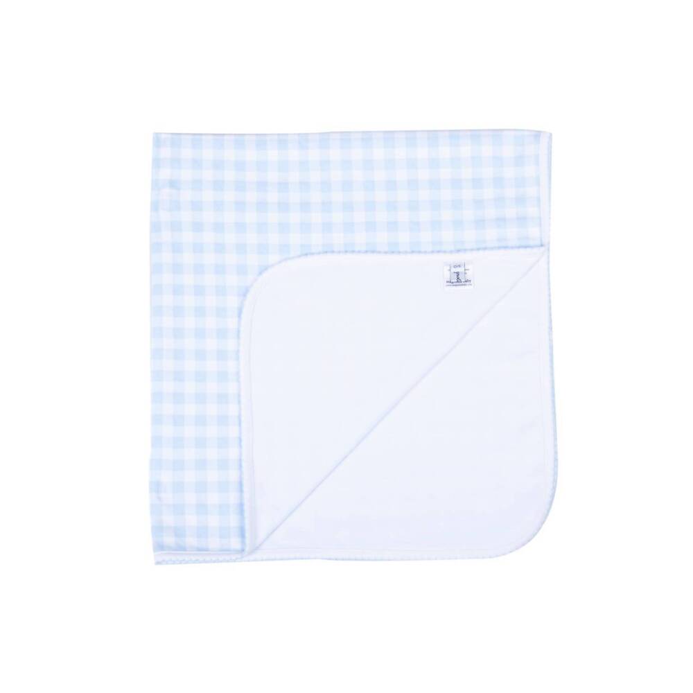 NEW MAGNOLIA BABY baby checks receiving blanket in blue